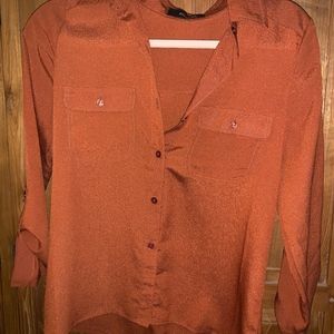 Silky burnt orange blouse
